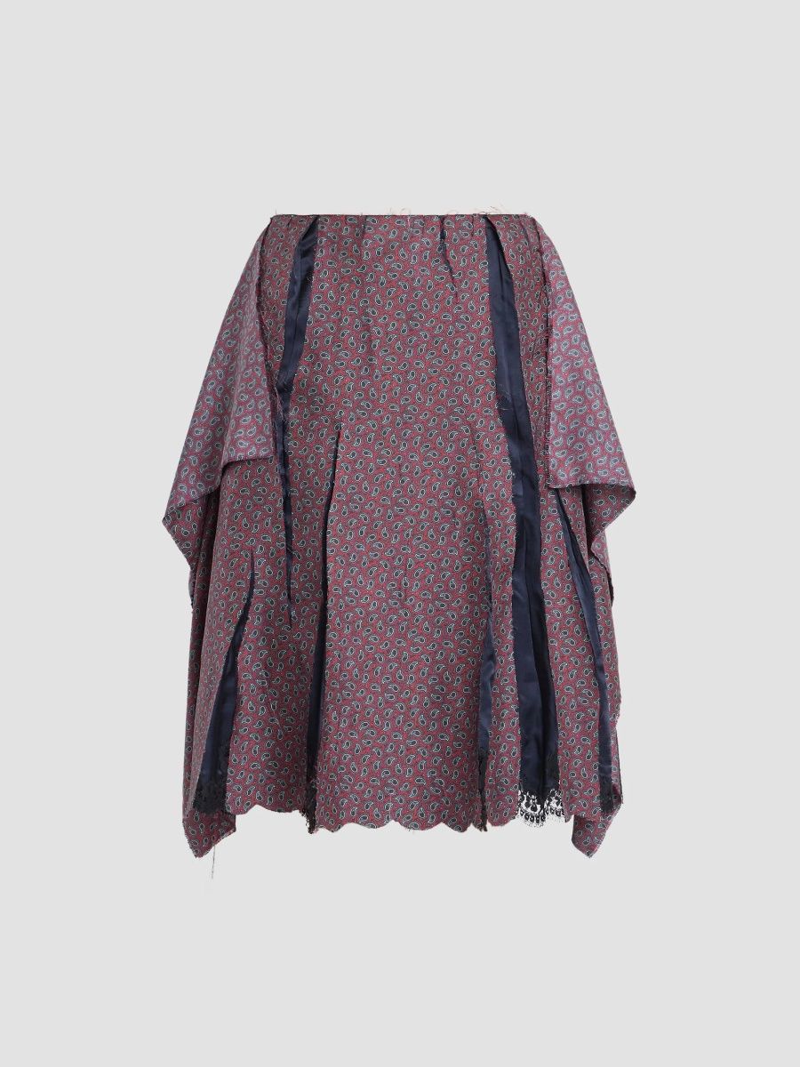 Maison Margiela Women's Fusion Printed Draped Midi Skirt - Damask - Size 6