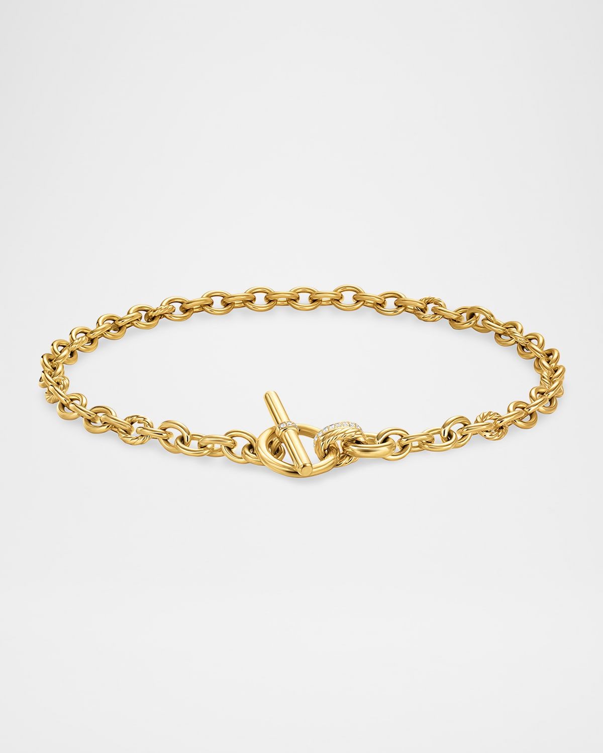 DY Mercer Single-Row Toggle Necklace with Diamonds in 18K Gold, 8-12.5mm