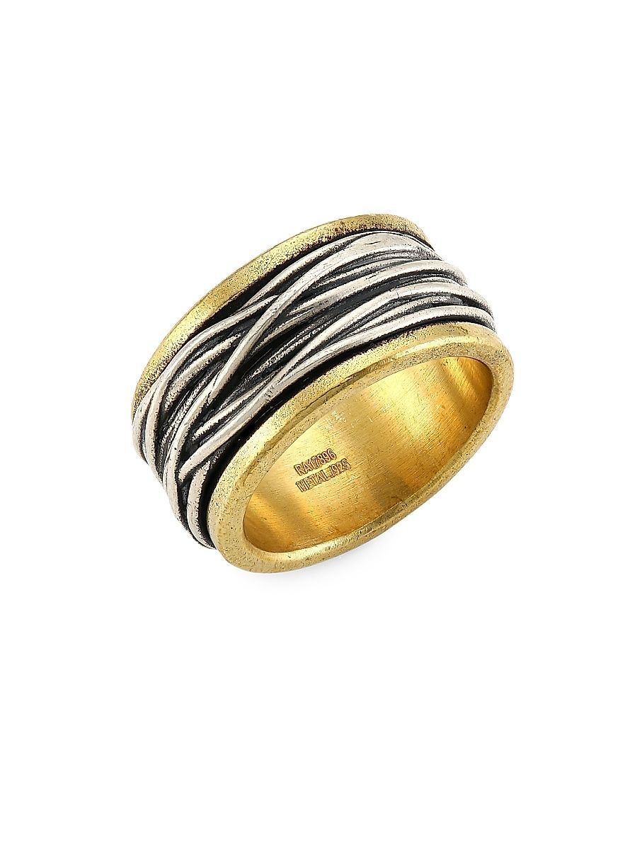 Men's Artisan Metals Brass & Sterling Silver Ring - Silver - Size 10.75