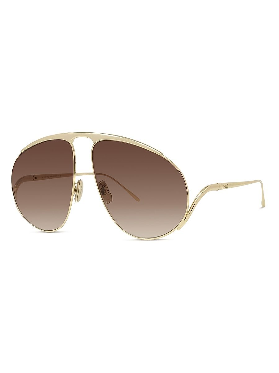 Women's Signature 61MM Pilot Sunglasses - Gold Brown
