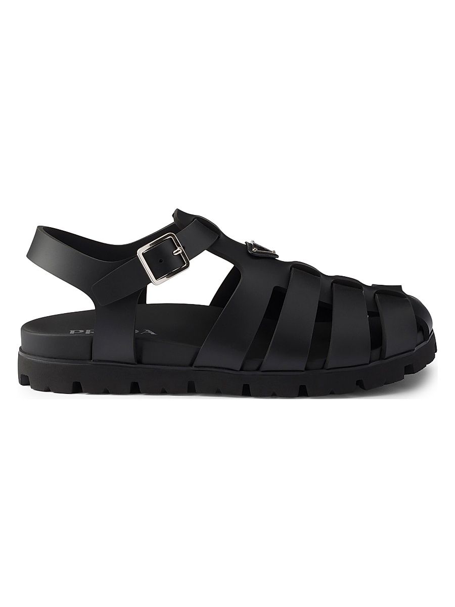 Men's Rubber Fisherman Sandals - Black - Size 8.5