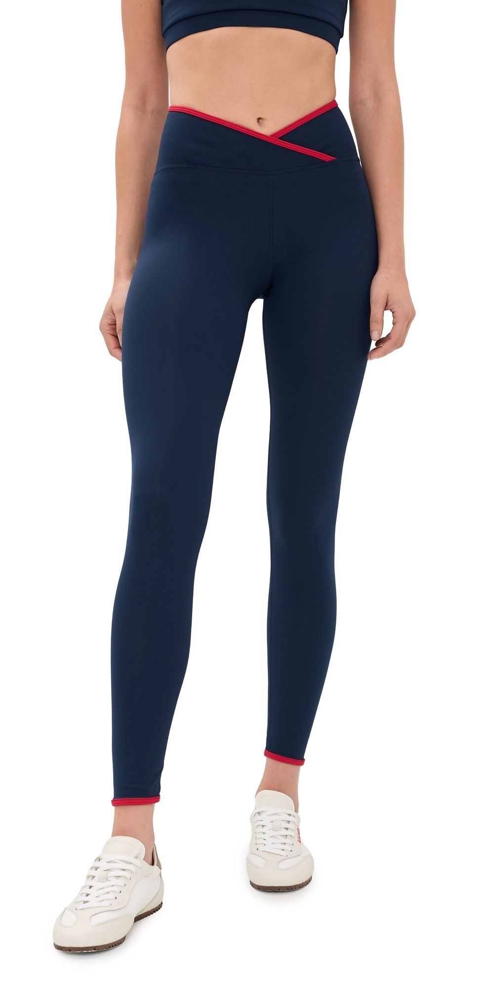 Strut This The Rae Ankle Leggings Navy/Red S