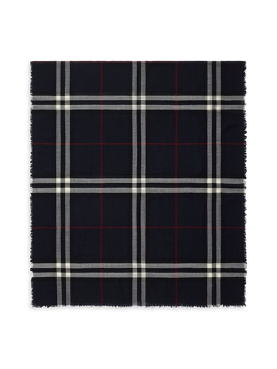 Men's Check Wool Scarf - Mitten