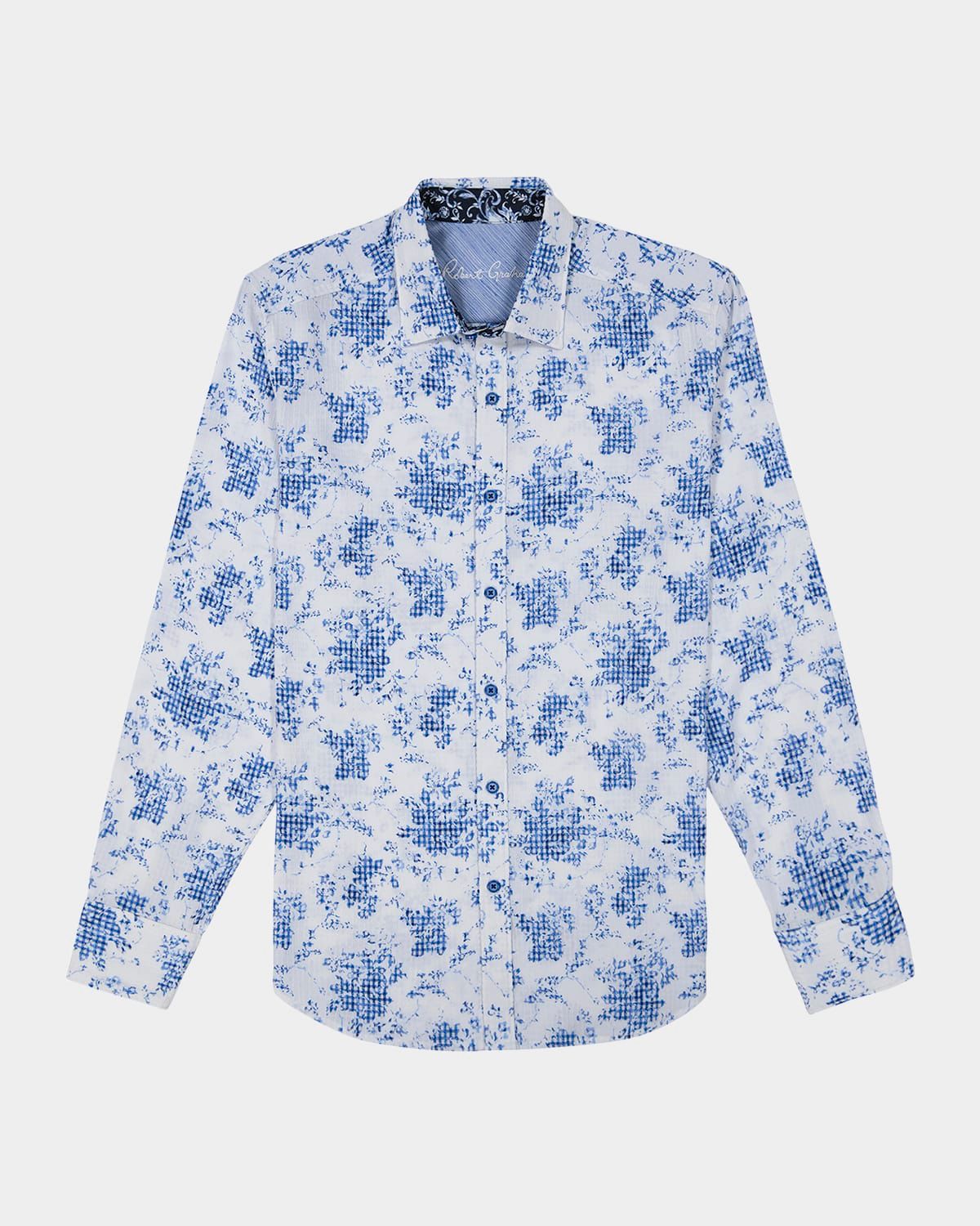 Men & apos;s Angola Jacquard Floral Sport Shirt
