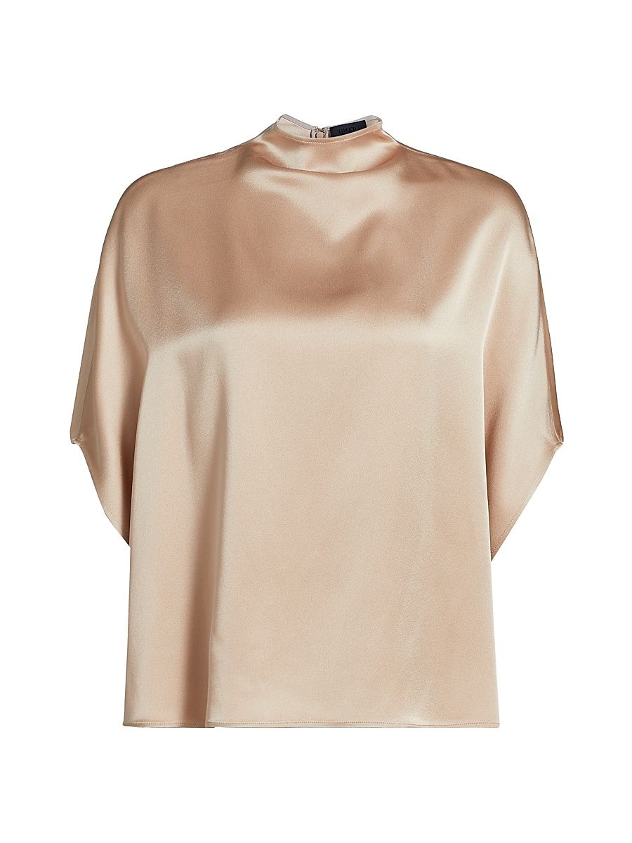 Women's Satin Cape T-Shirt - Oat - Size Large