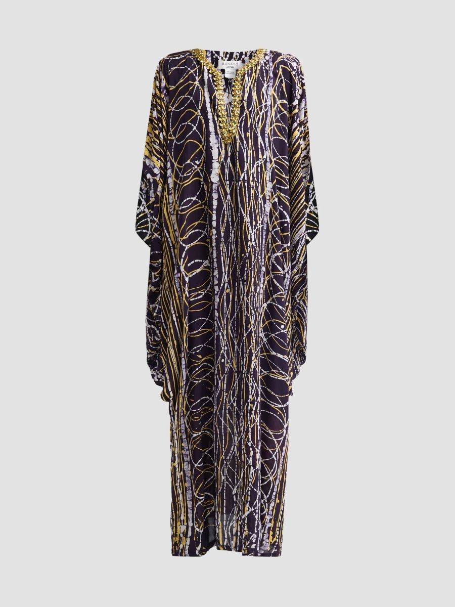 Busayo Women's Ase Embellished Caftan Dress - Multicolored - Size Large