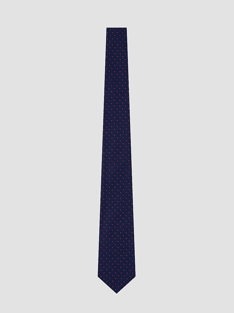 Men's Micro-Diamond Grid Silk Tie - Fancy Blue