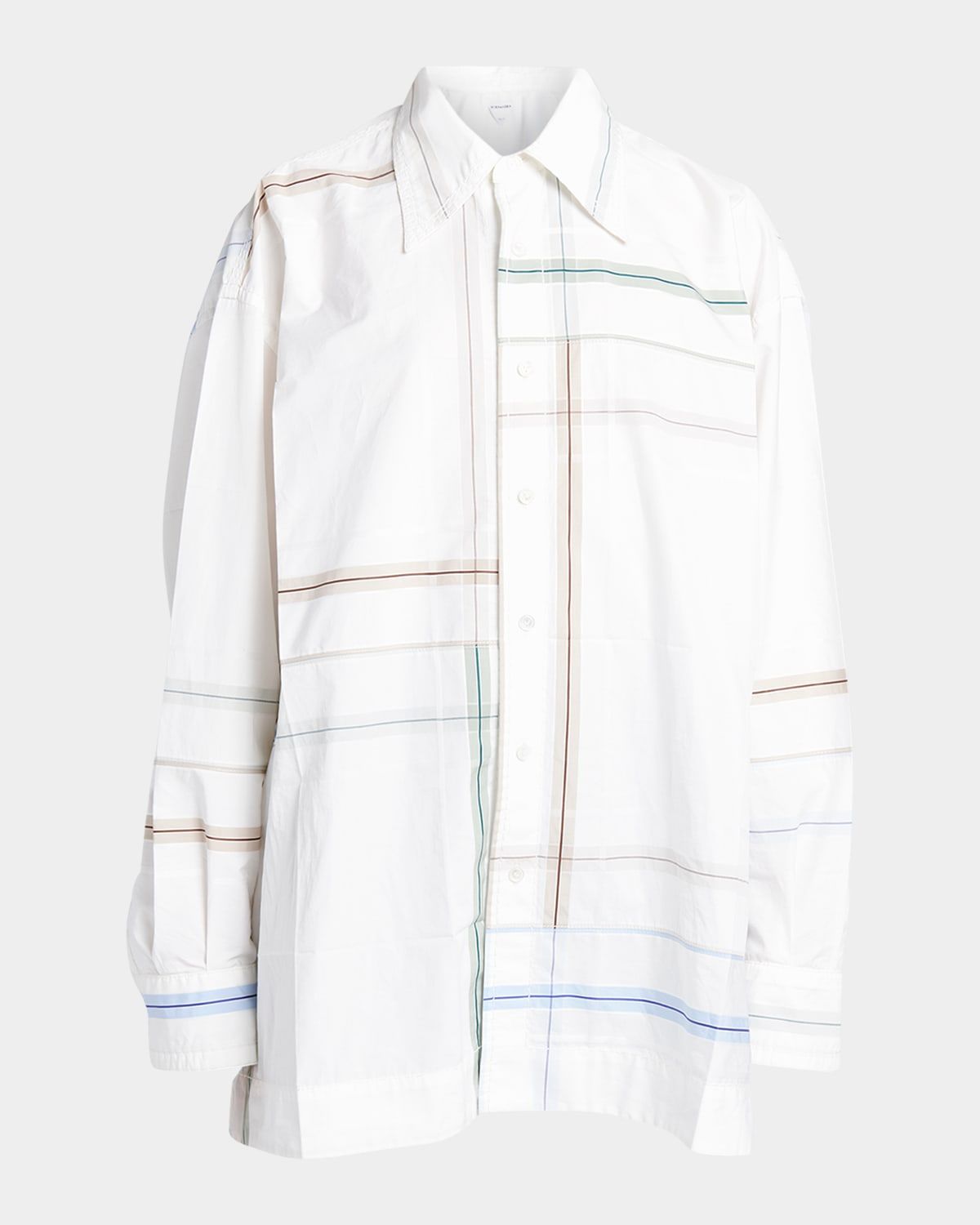 Abstract-Print Oversized Collared Shirt