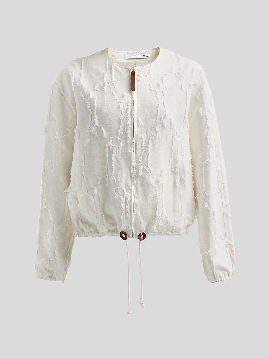 Proenza Schouler White Label Women's Madigan Jacqaurd Cotton Jacket - Off White - Size Large