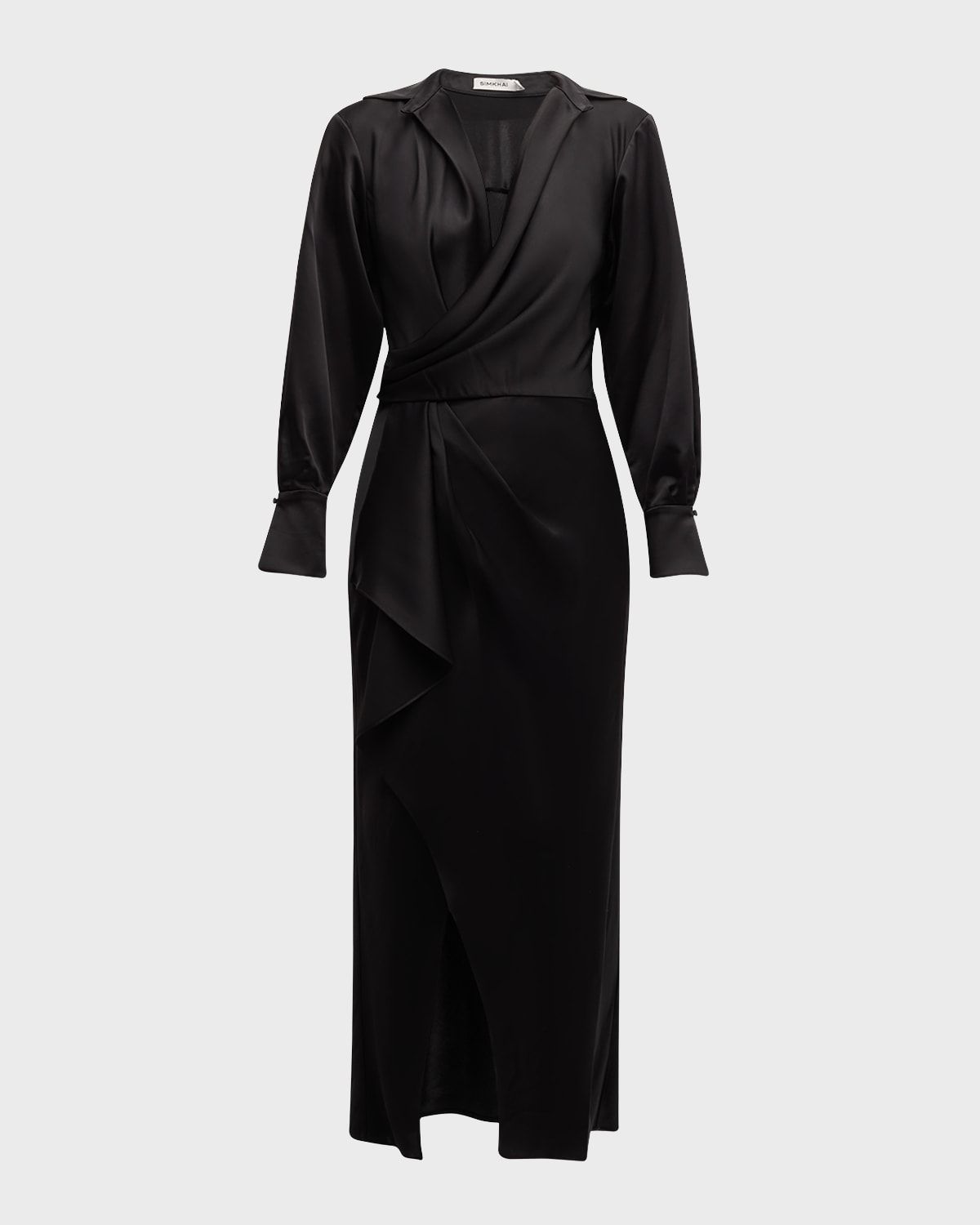 Talita Drape-Front Midi Dress