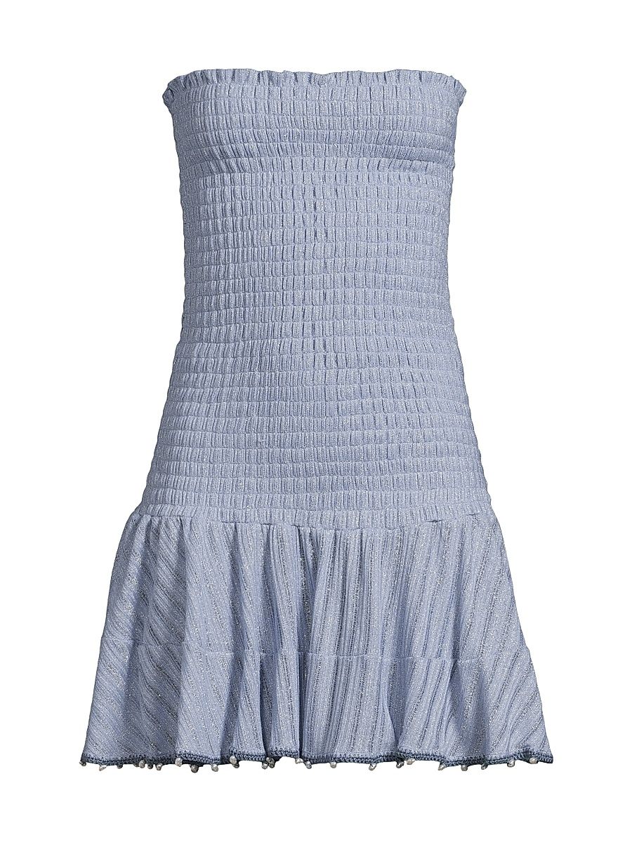 Women's Time Odina Shirred Strapless Minidress - Lavender - Size Small