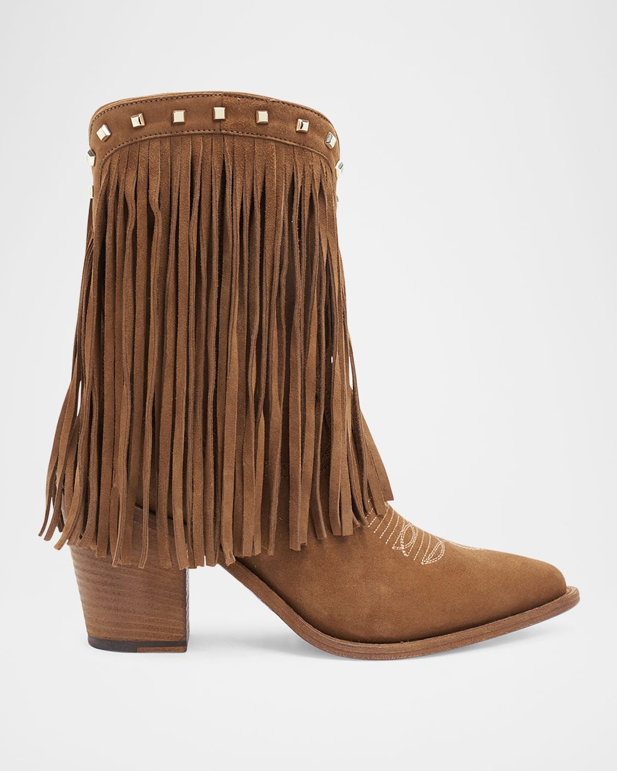 Hallee Suede Fringe Western Booties