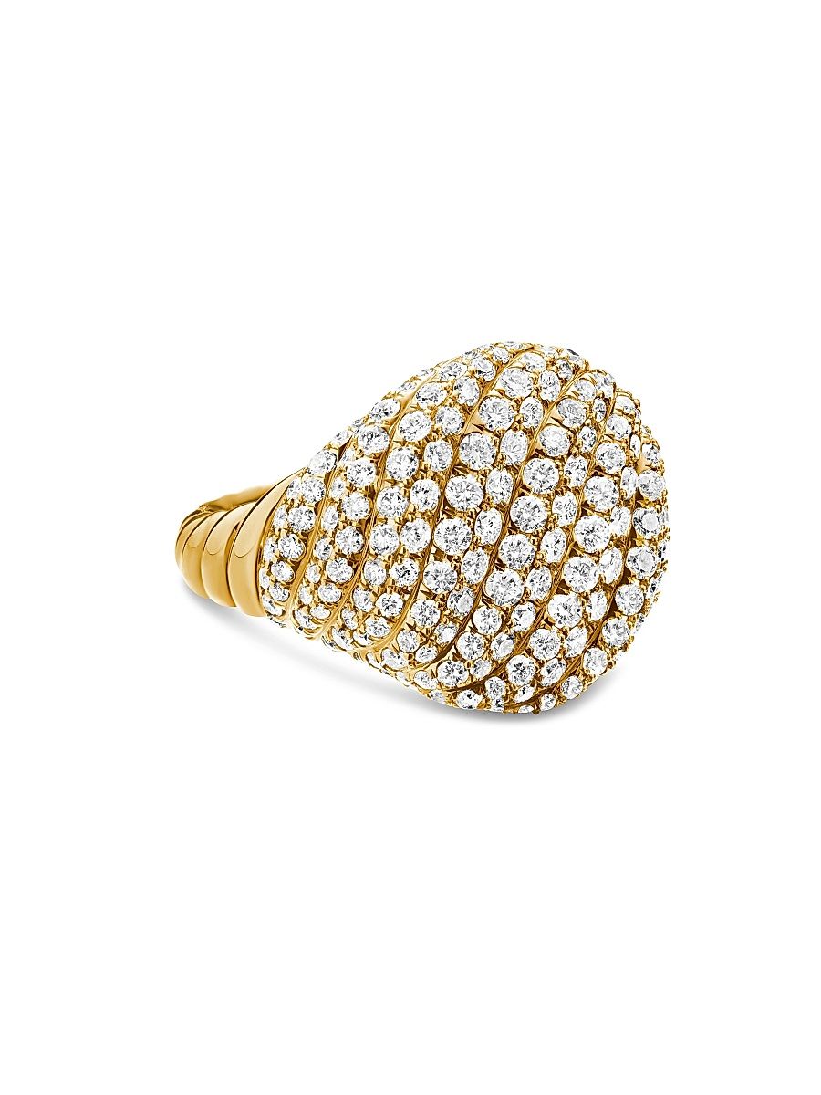 Women's Sculpted Cable Pinky Ring in 18K Yellow Gold - Gold - Size 4