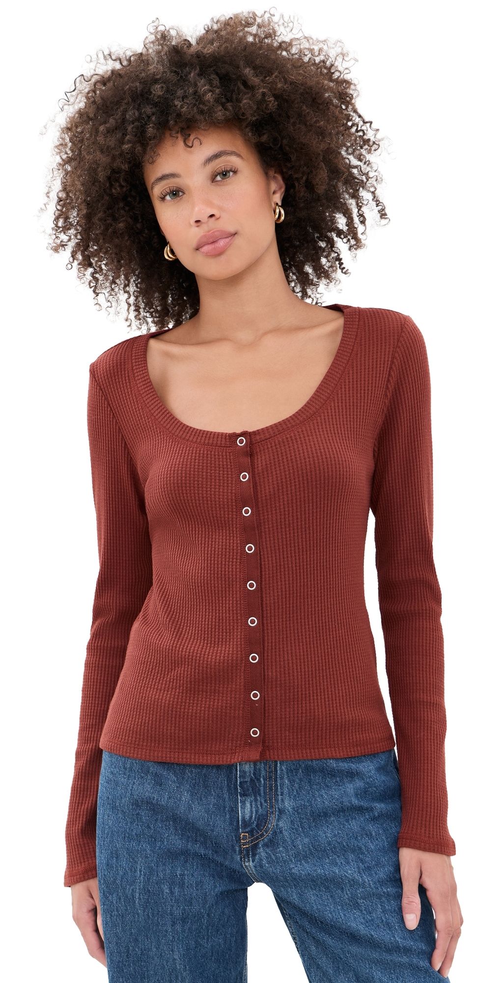 Z Supply Albany Waffle Tee Velvet Rouge L