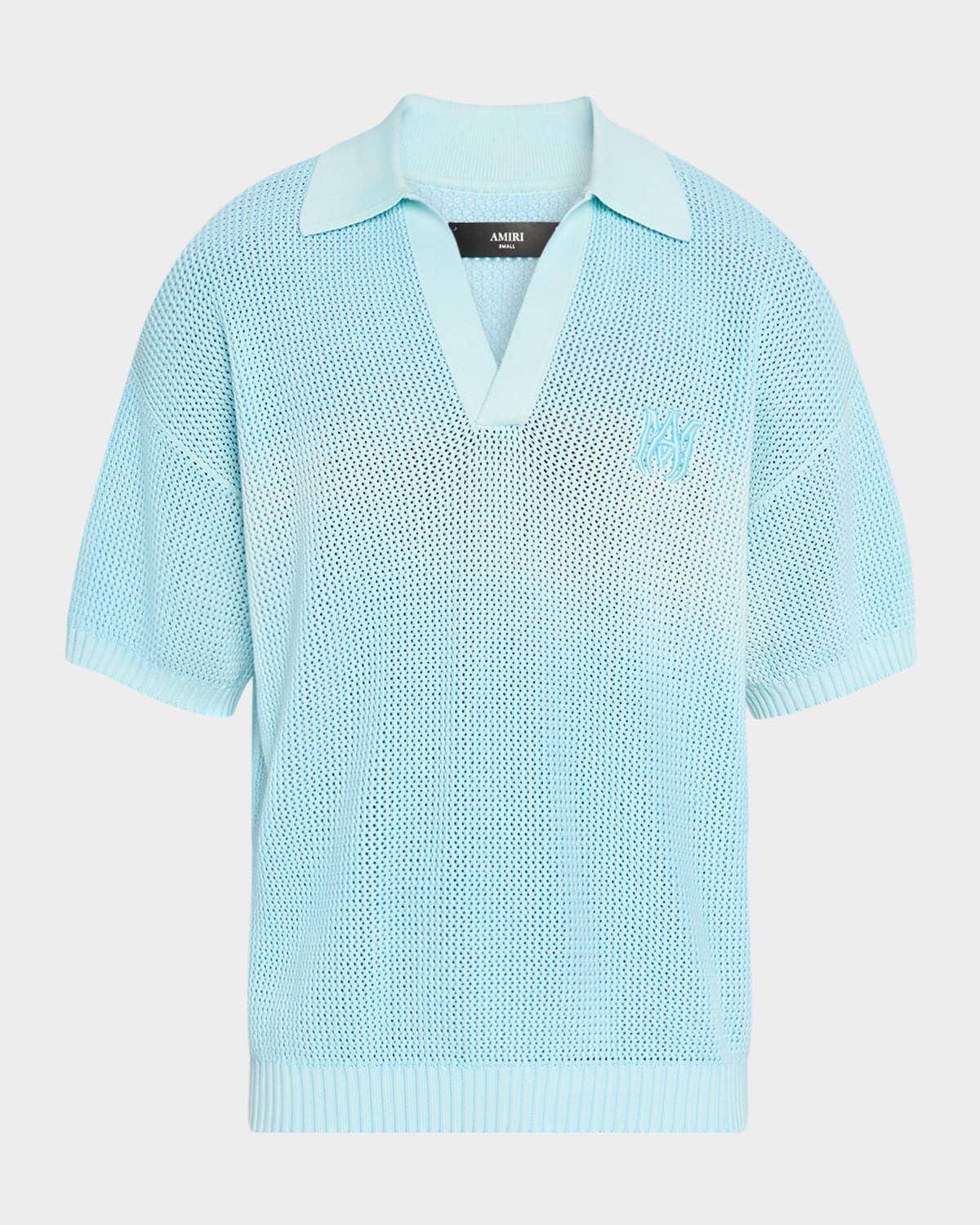 Men & apos;s Cotton Knit Johnny Collar Polo Shirt