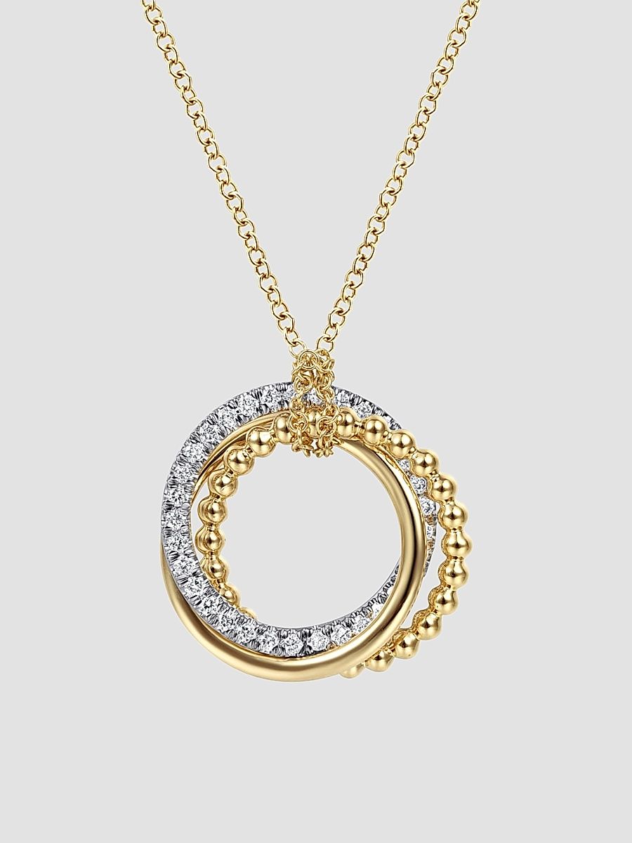 Gabriel & Co Women's Bujukan 14K White & Yellow Gold & 0.25 TCW Diamond Pendant Necklace - Yellow Gold
