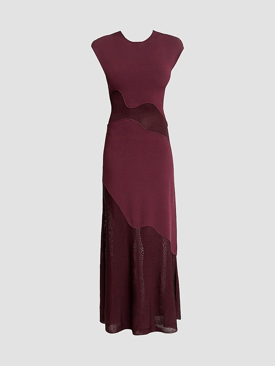 Proenza Schouler Women's Maissa Mix Media Maxi Dress - Amarone - Size XL