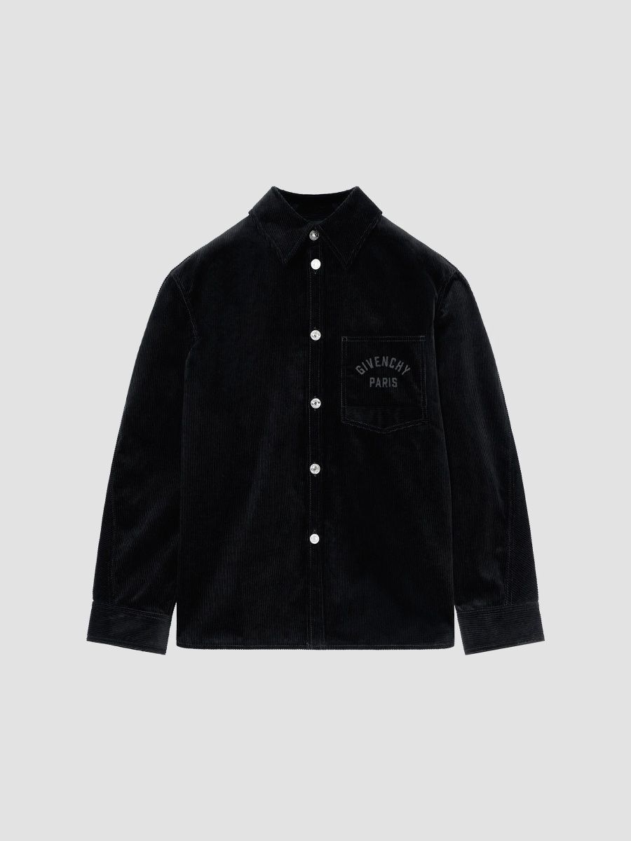 Givenchy Men's Couture Seam Overshirt in Corduroy - Black - Size XXL