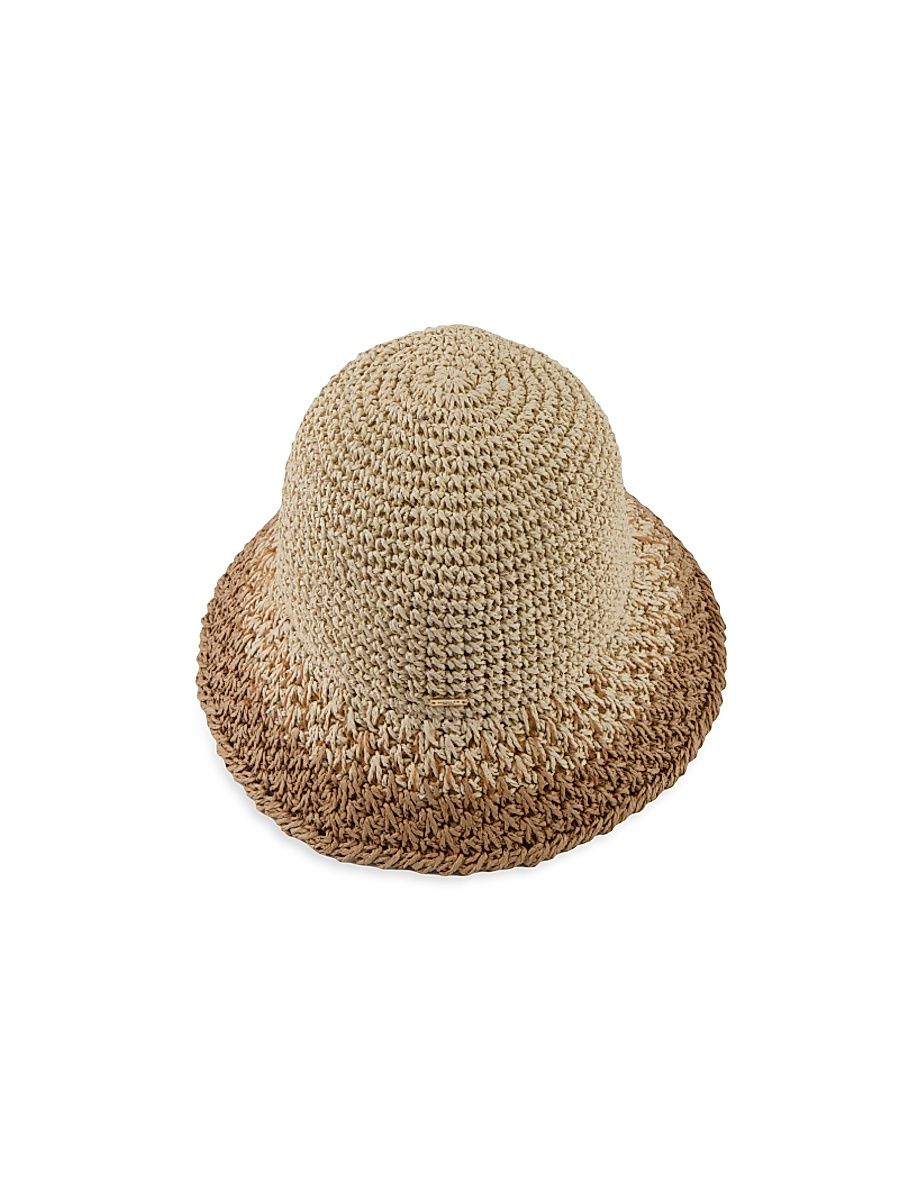 Women's Bailey Crochet Bucket Hat - Ivory Camel
