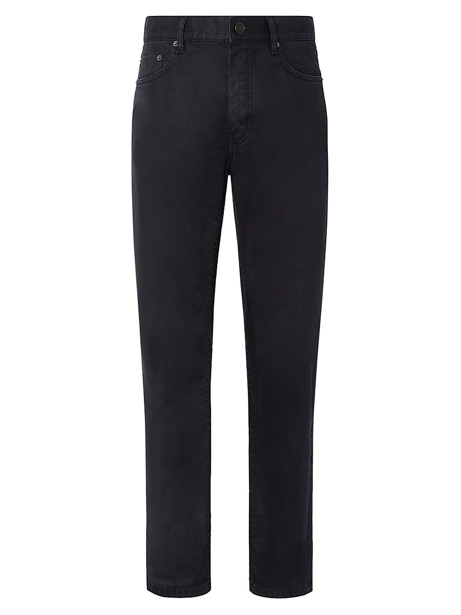 Men's Stretch Cotton and Linen Roccia Jeans - Navy Blue - Size 40