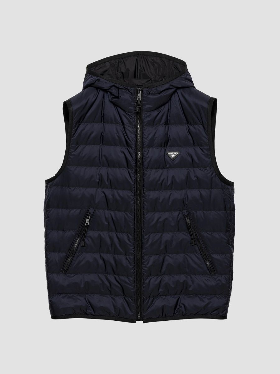 Prada Men's Re-Nylon Down Vest - Blue - Size 42