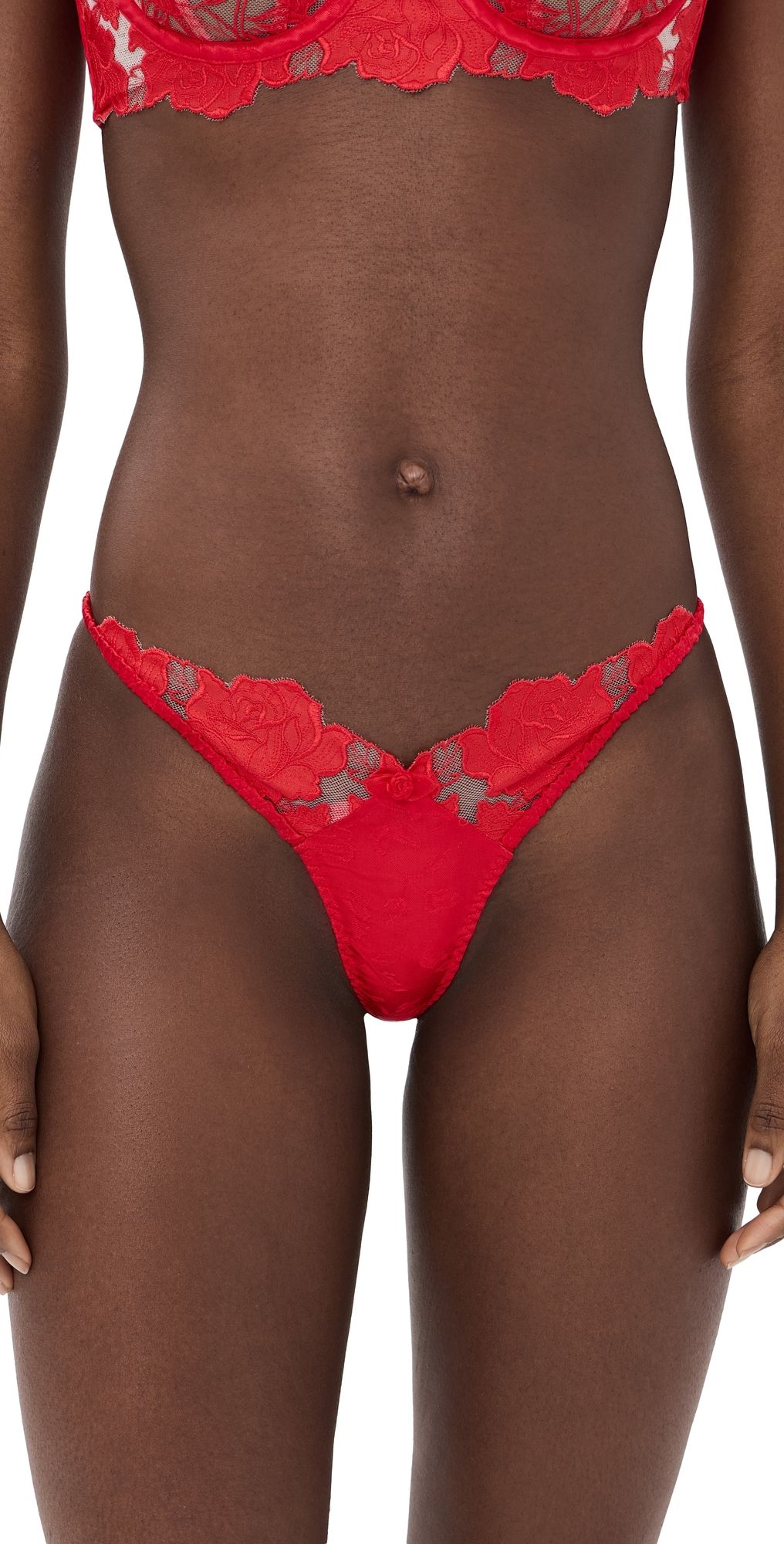 For Love & Lemons Love is a Rose Thong Panties Red M