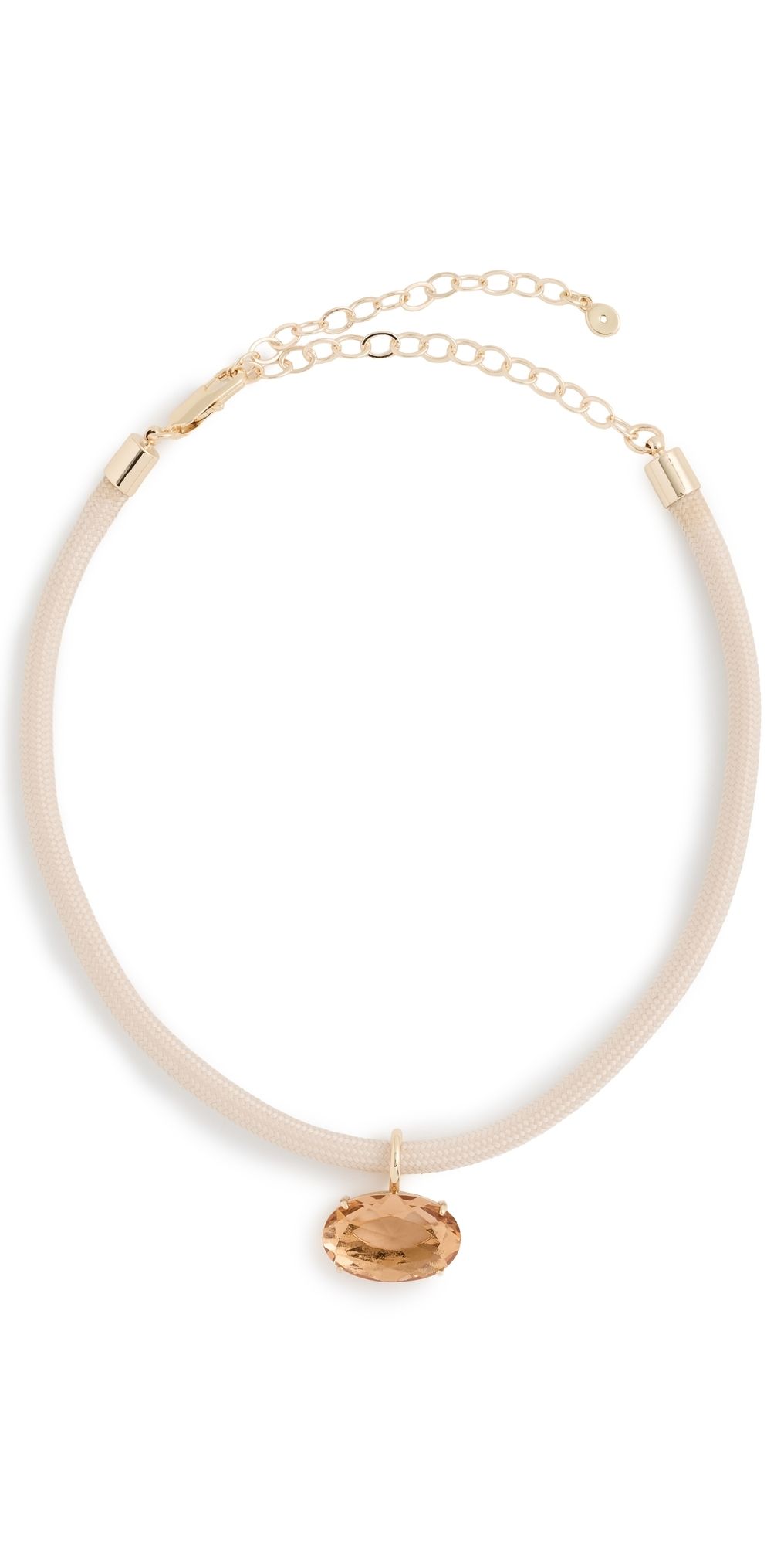 Ettika Oval Pendant Cord Necklace Cream One Size