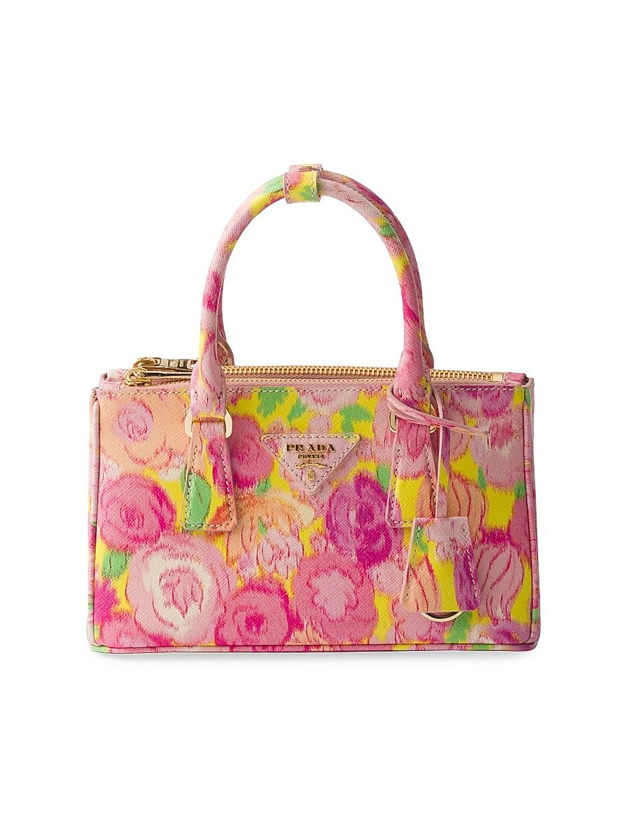 Women's Galleria Printed Saffiano Leather Mini Top Handle Bag - Pink Multi