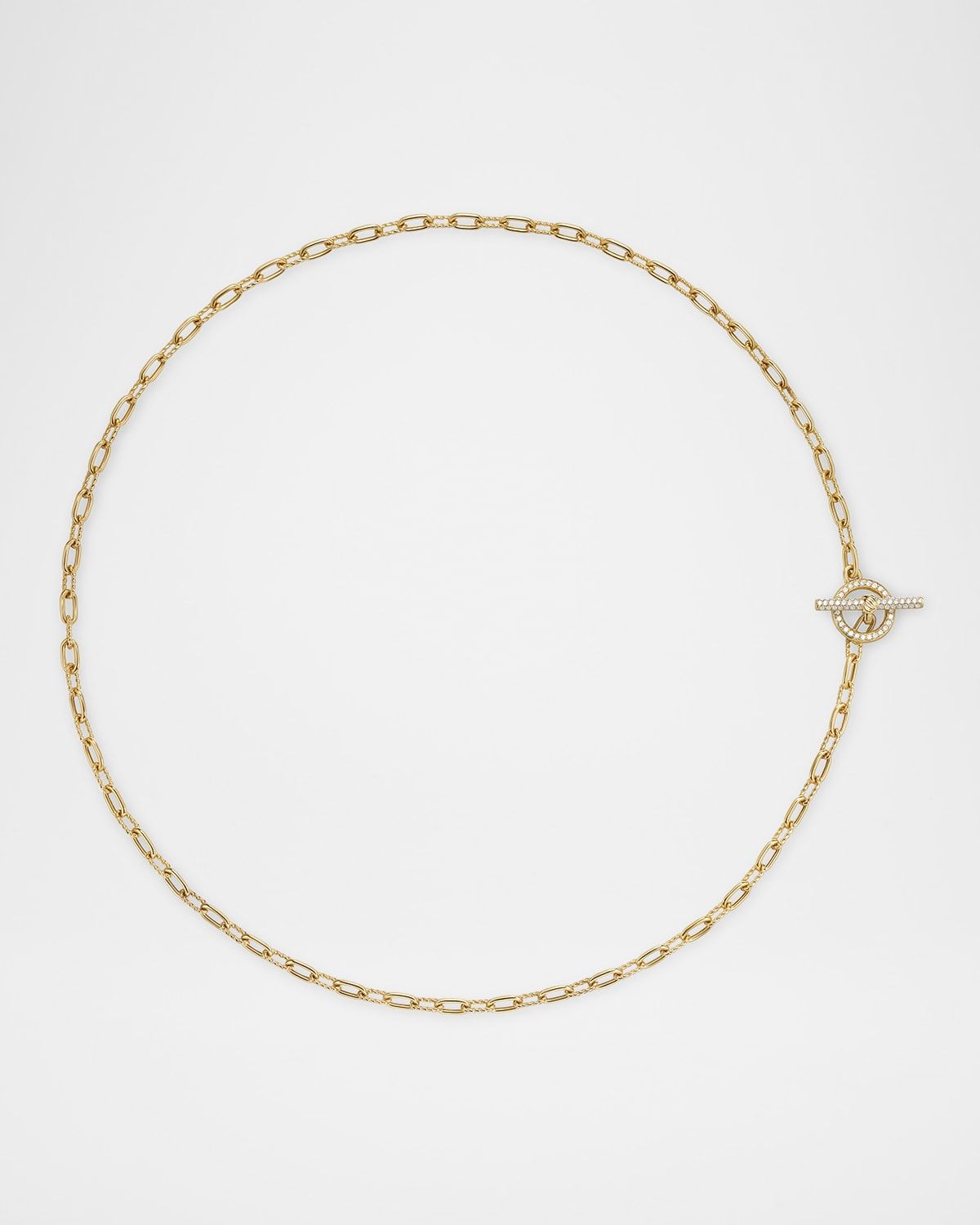 Madison Chain Necklace with Diamonds in 18K Gold, 3mm, 16"L