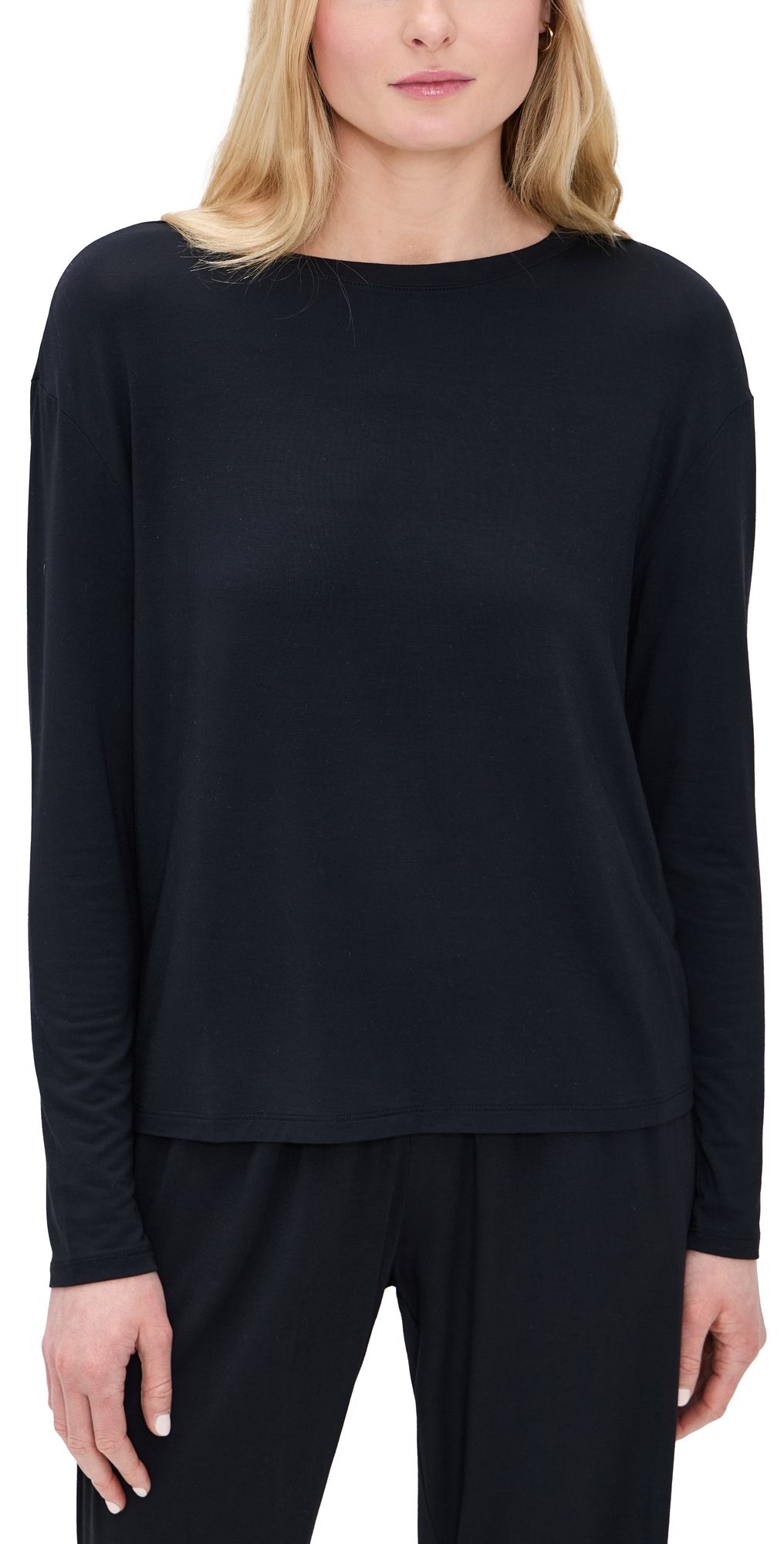 Eberjey Gisele Separates Long Sleeve Top Black XS