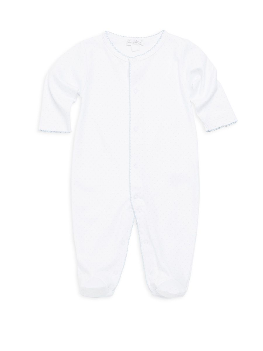 Kissy Kissy Unisex Baby's Kissy Dots Printed Footie - White - Size 3 Months