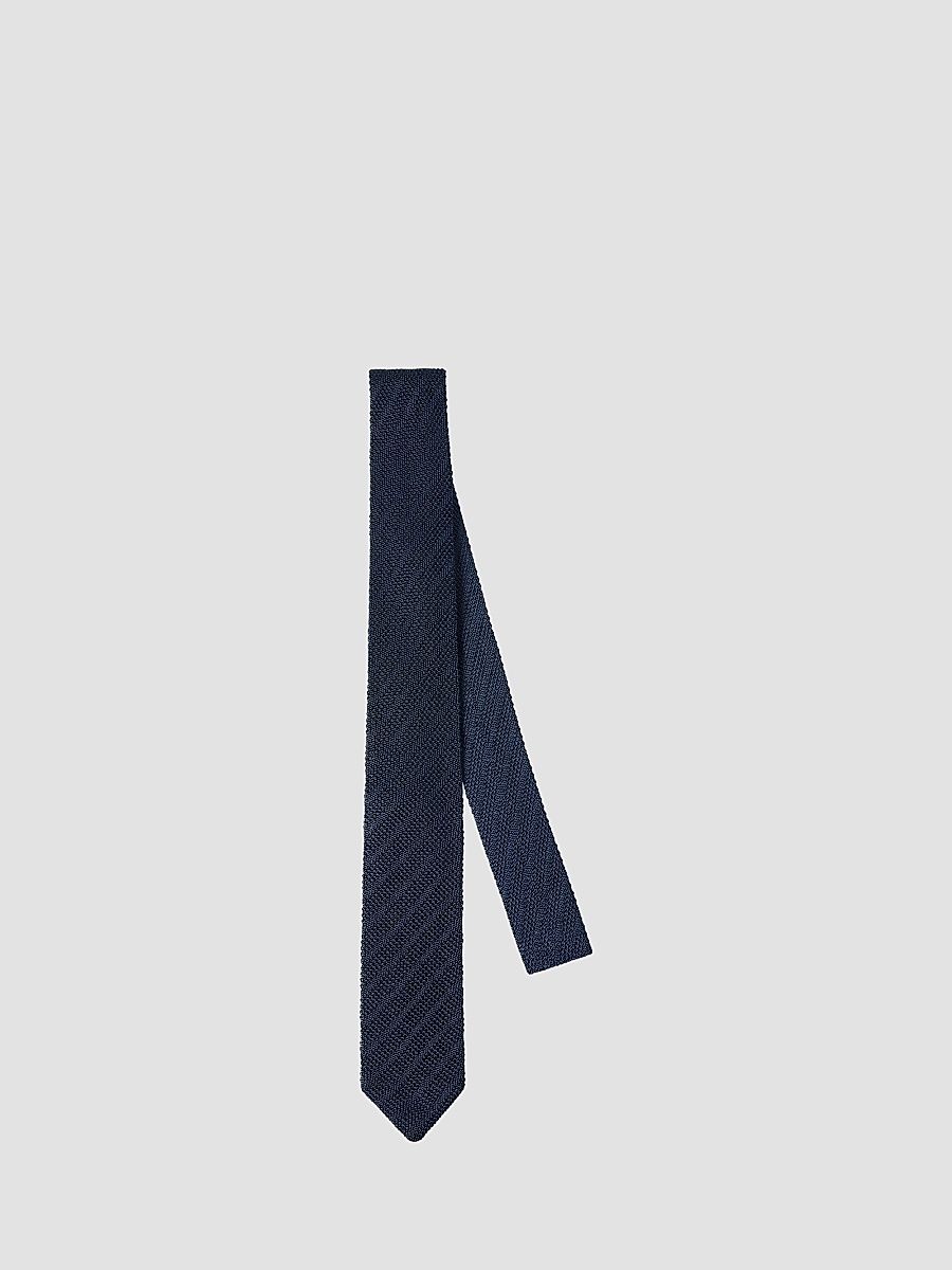Men's Textured Silk Tie - Blue