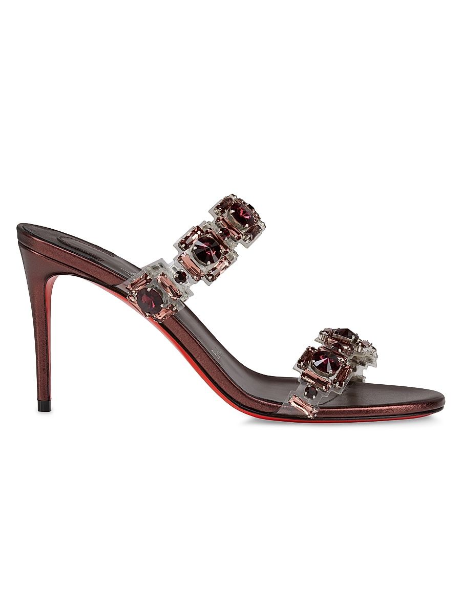 Christian Louboutin Women's Just Jewel 85MM Leather Sandals - Palacy - Size 6