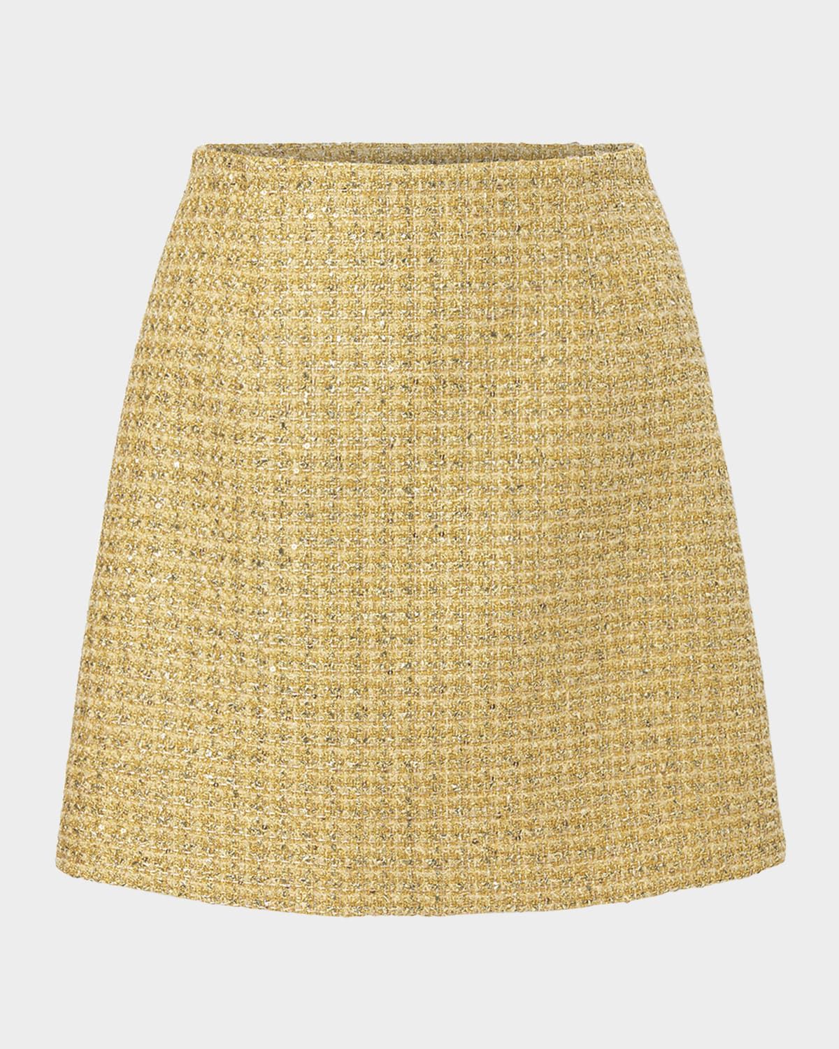 Metallic Tweed Mini Skirt