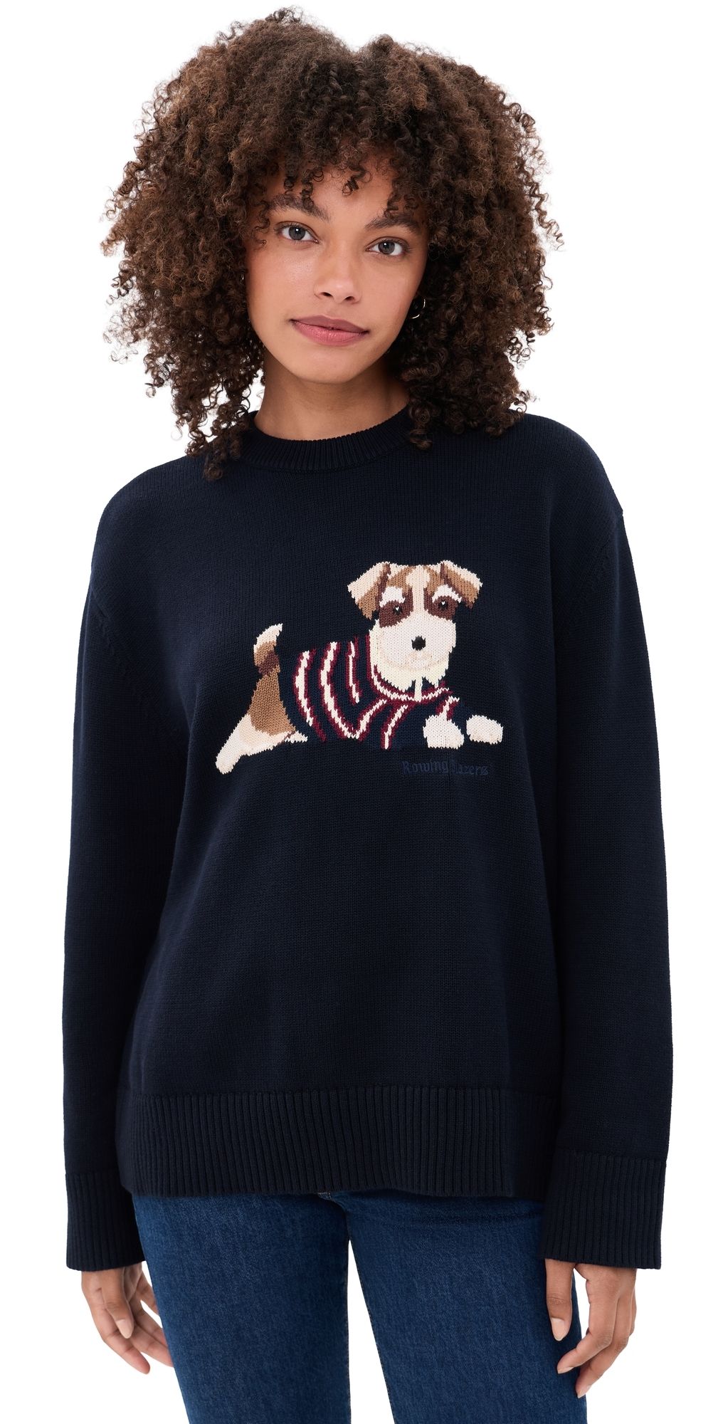 Rowing Blazers Cotton Terrier Dog Sweater NAVY XS