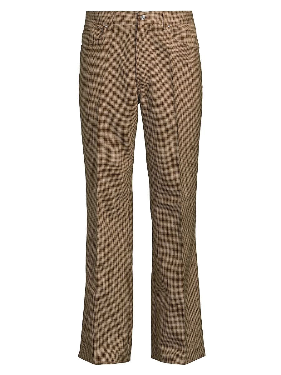 Men's Valluco Glen Plaid Wool Trousers - Checkered - Size 36