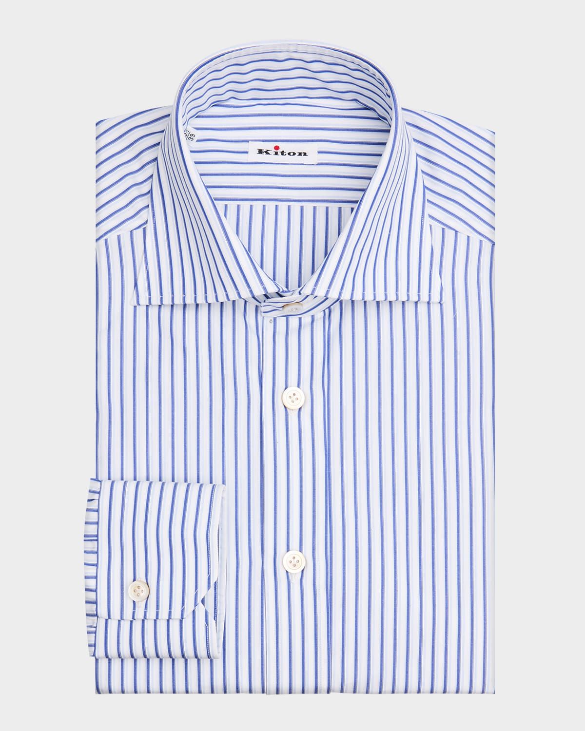 Men & apos;s Cotton Multi-Stripe Point Collar Dress Shirt