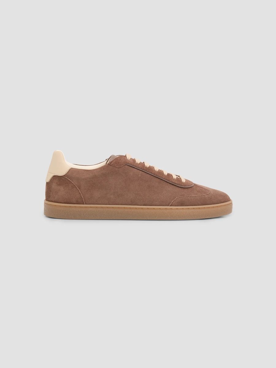 Brunello Cucinelli Men's Suede Low-Top Sneakers - Fango - Size 11