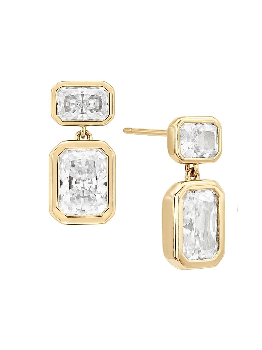 Women's 14K Gold Vermeil & Cubic Zirconia Stud Earrings - Gold