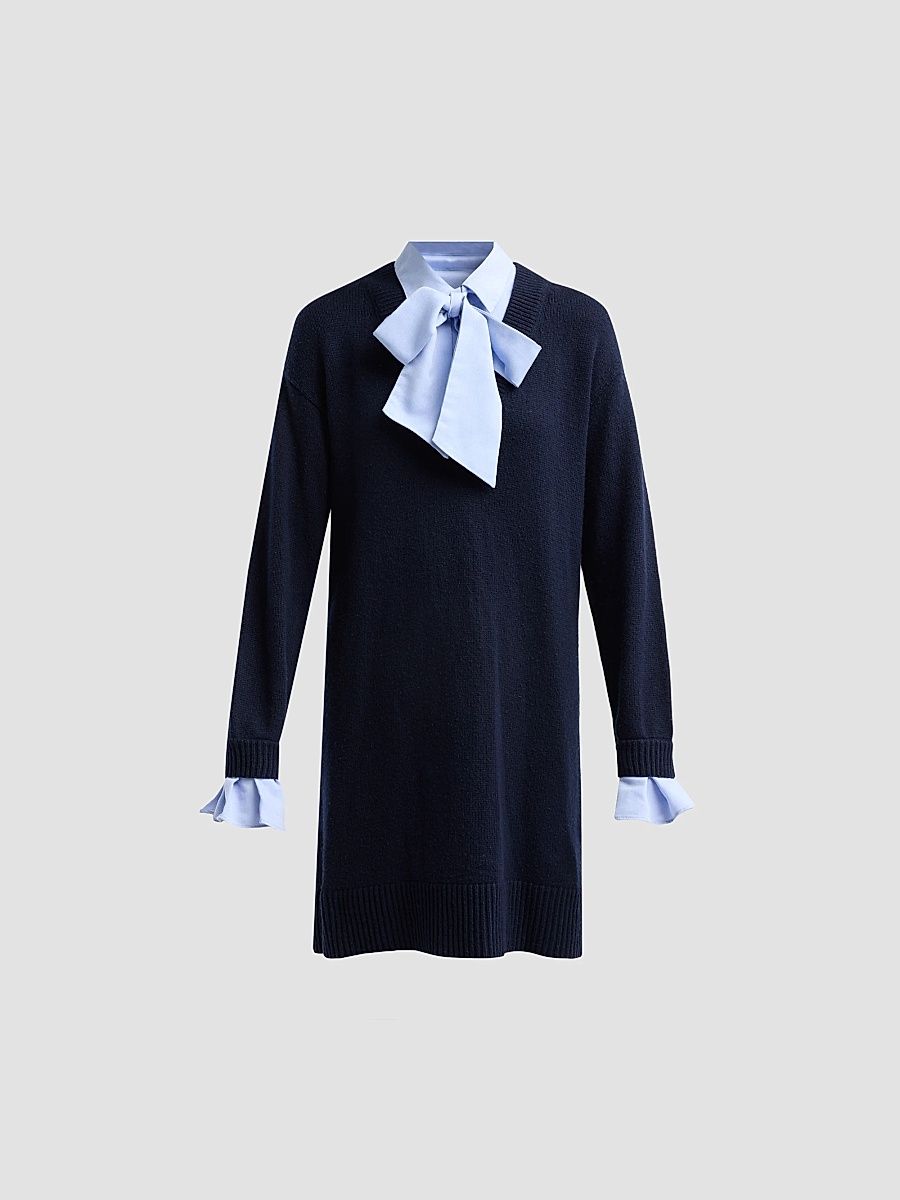 Women's Tammy Knit Mini Dress - Navy Rain Cloud - Size XL