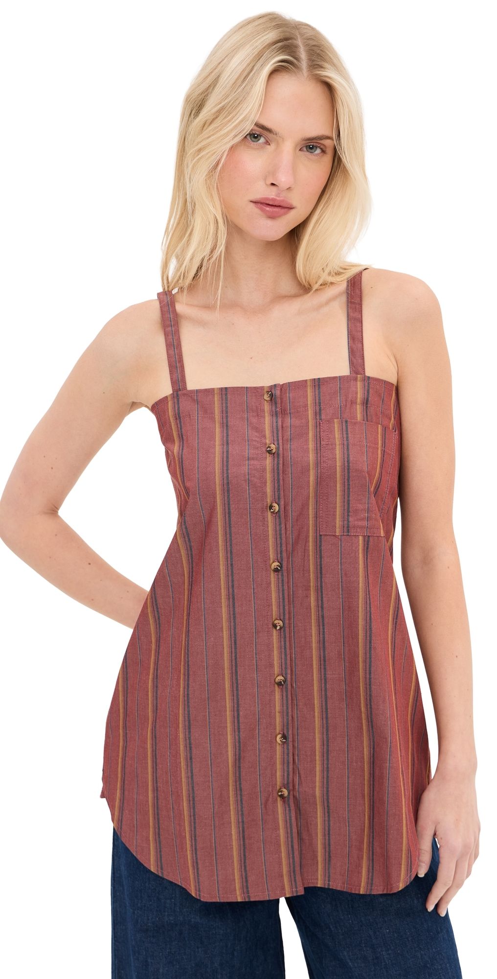 LE BOP Maeve Tunic Navy Stripe M