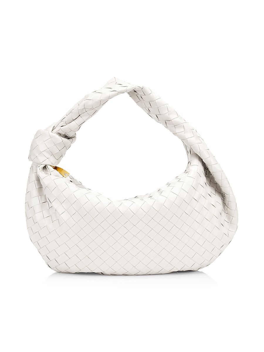 Women's Small Jodie Intrecciato Leather Bag - White