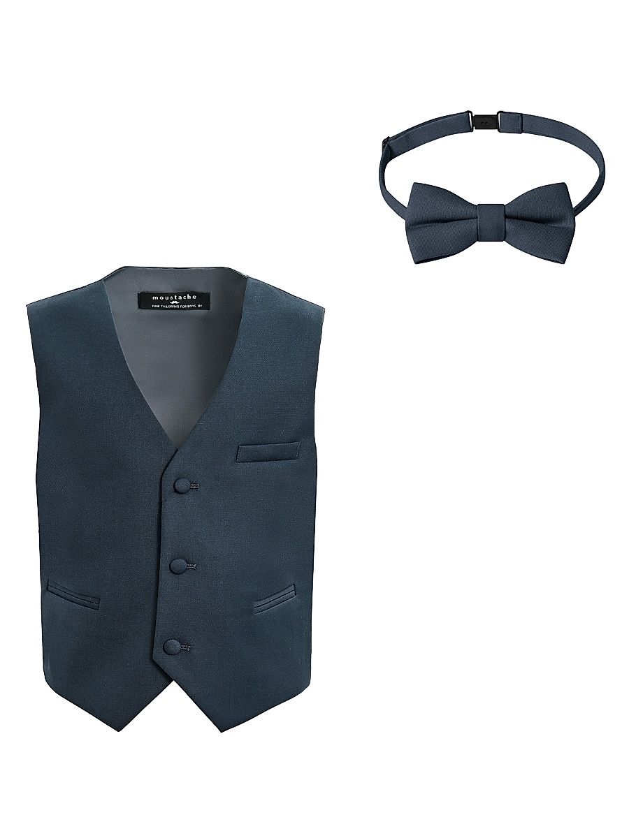 Little Boy's & Boy's Vest and Bow Tie Set - Blue - Size 16