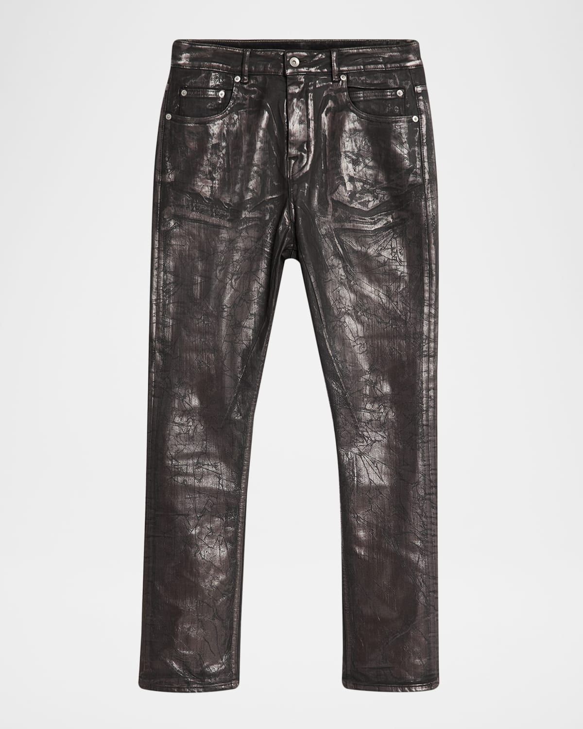 Men & apos;s Bronze Coated Slim Denim Jeans