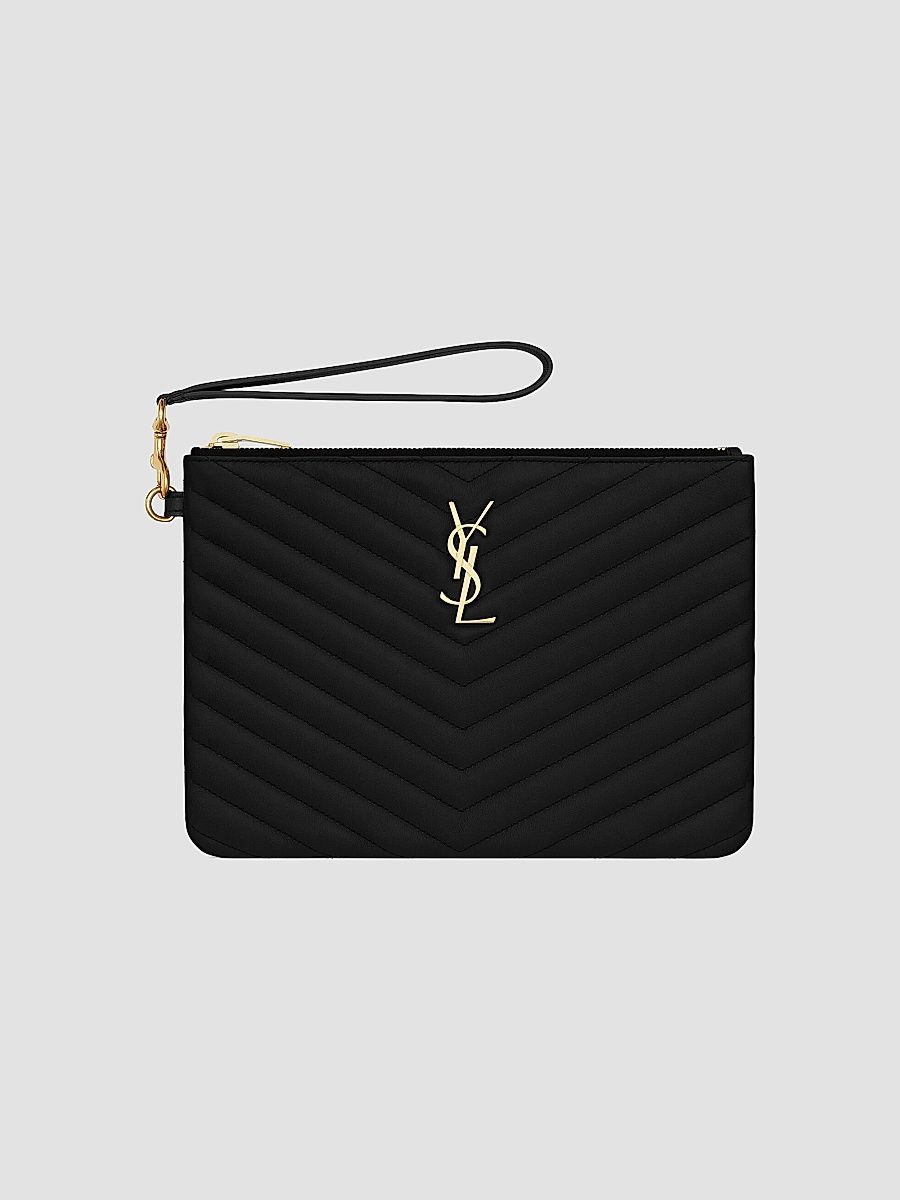 Saint Laurent Women's Cassandre Matelassé Pouch - Black