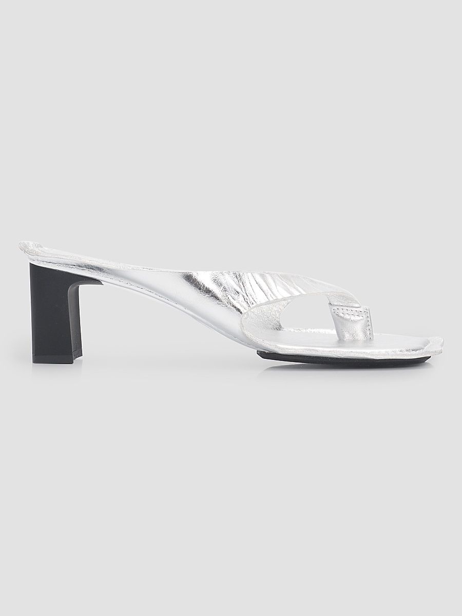 Women's Anatomic 60MM Leather Mules - Silver - Size 11