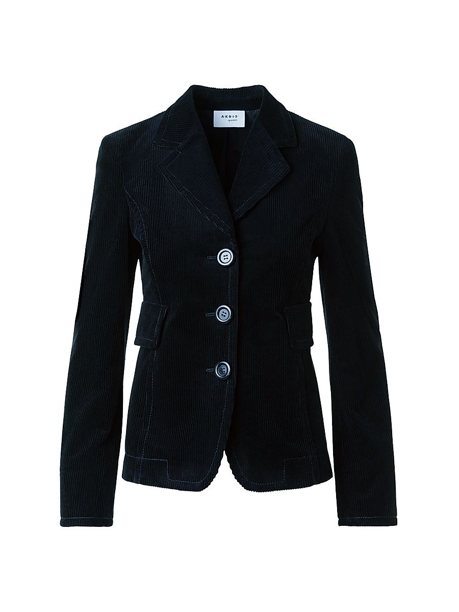 Women's Cotton Corduroy Jacket - Black - Size 16