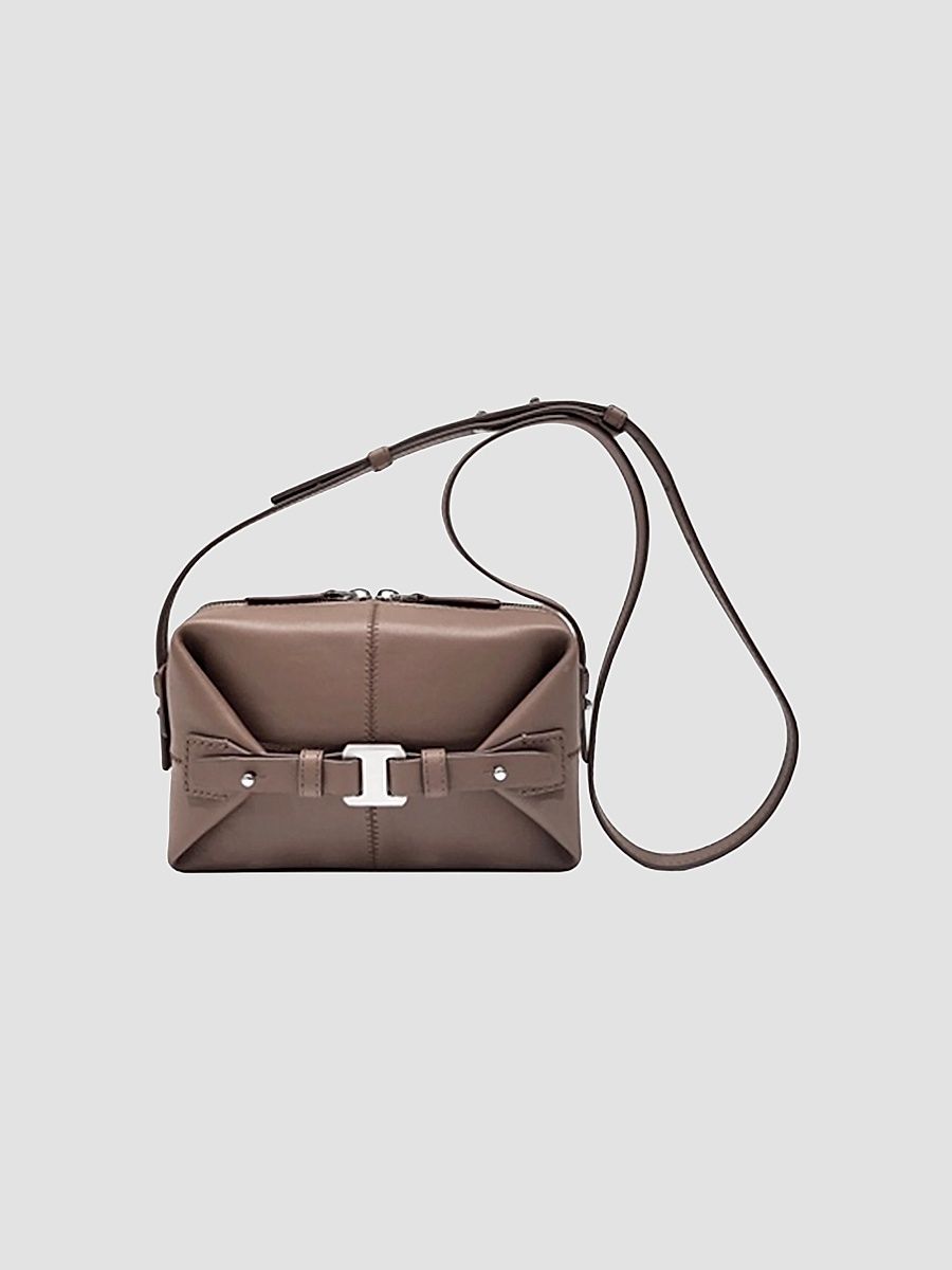 BONASTRE Men's Airbag Leather Shoulder Bag - Taupe