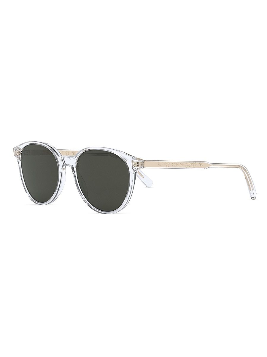 Men's InDior R1I 52 MM Round Sunglasses - Crystal Brown Mirror