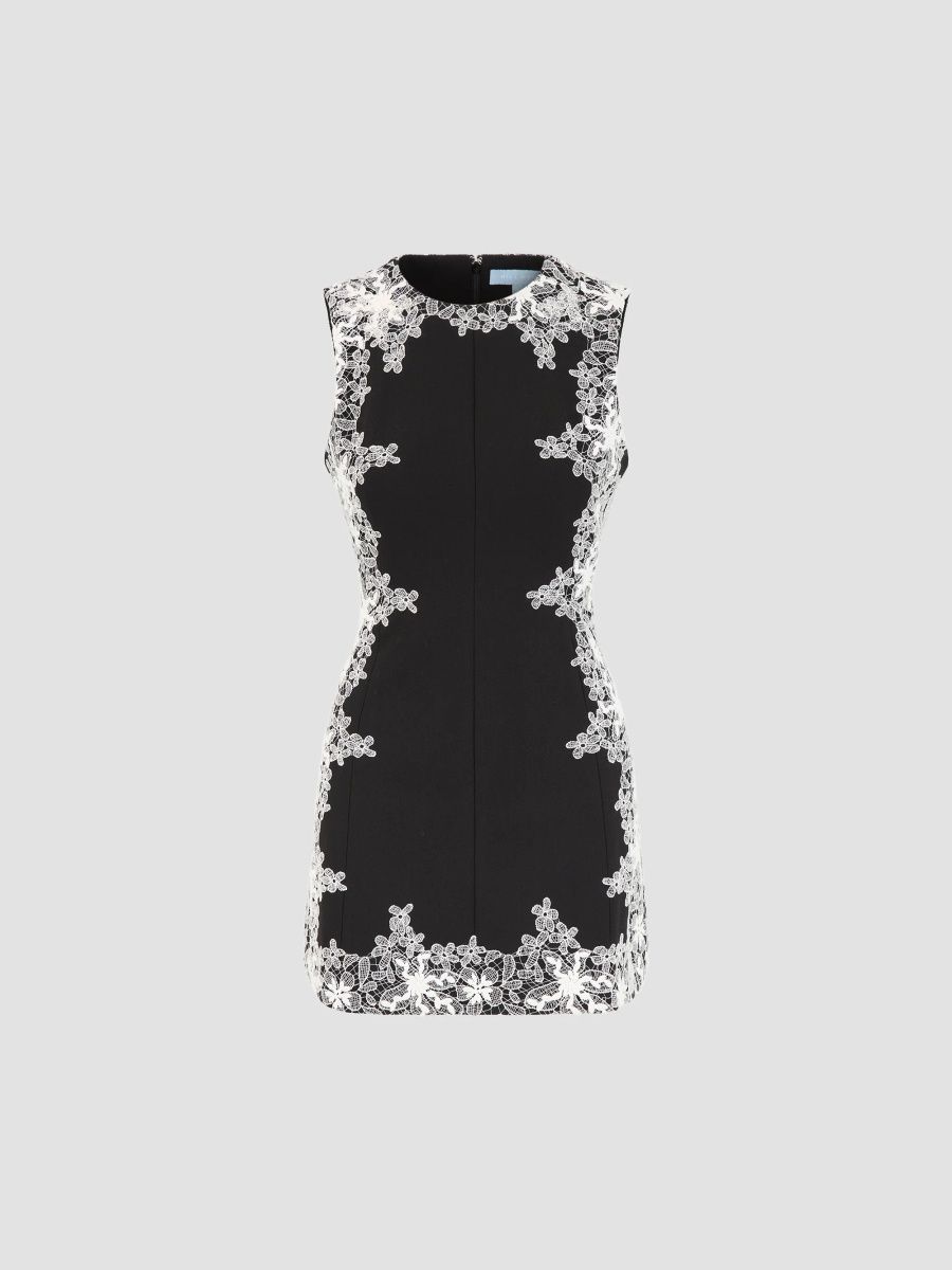 Hill House Home Women's The Rue Dress - Black With Ivory Lace - Size XL